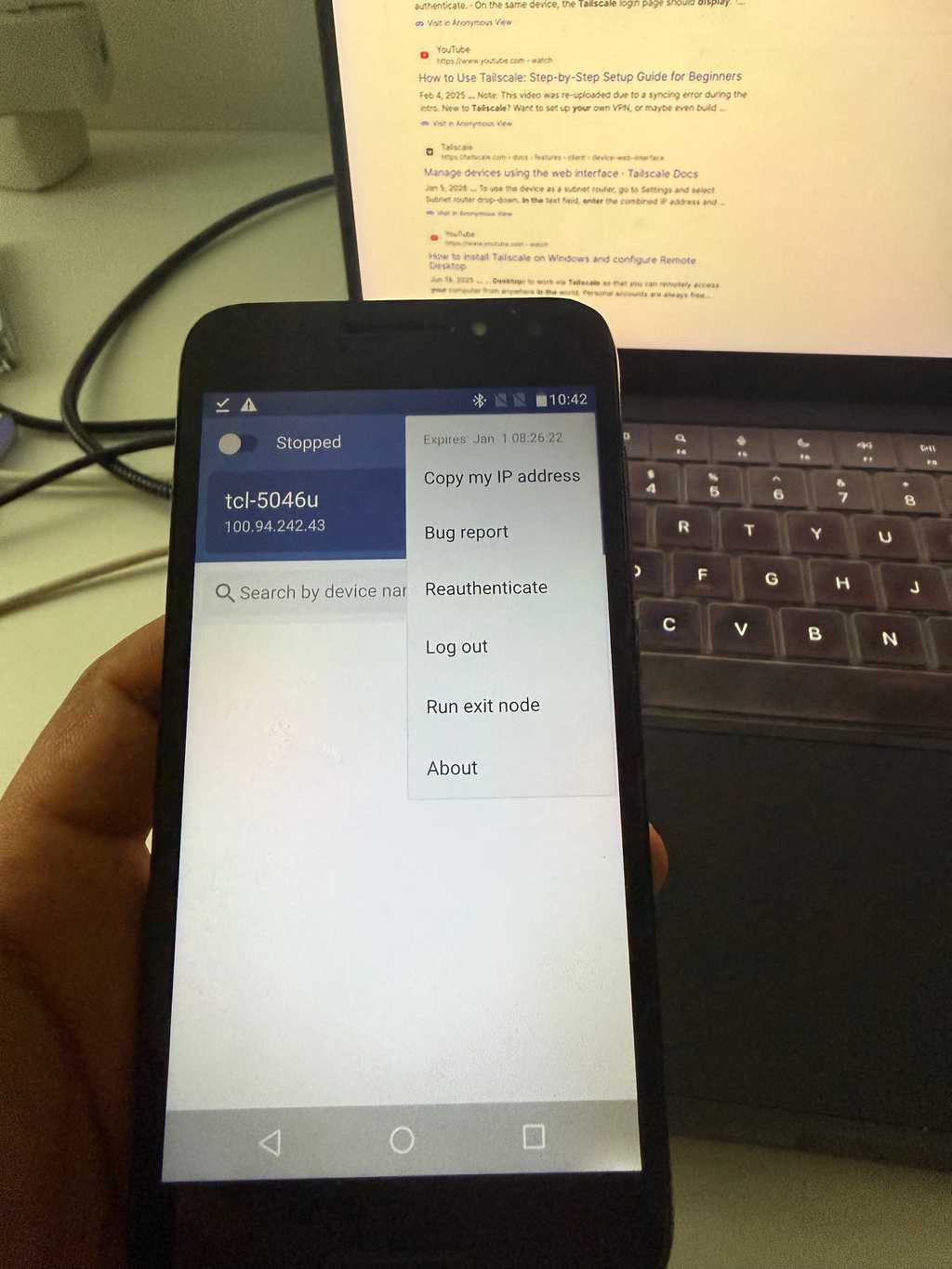 tailscale app page
