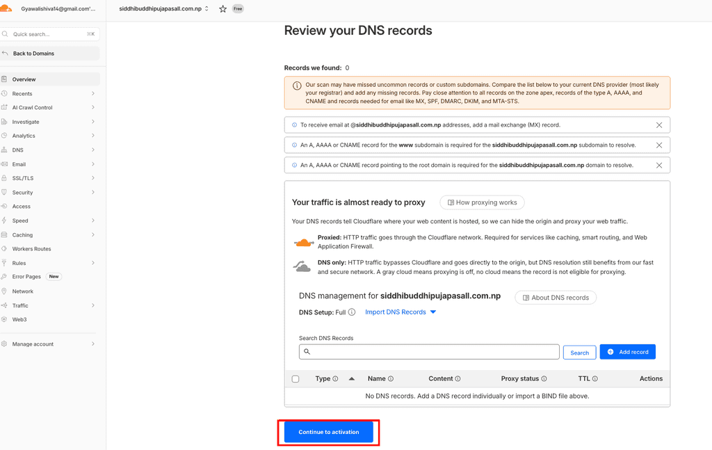 review your dns