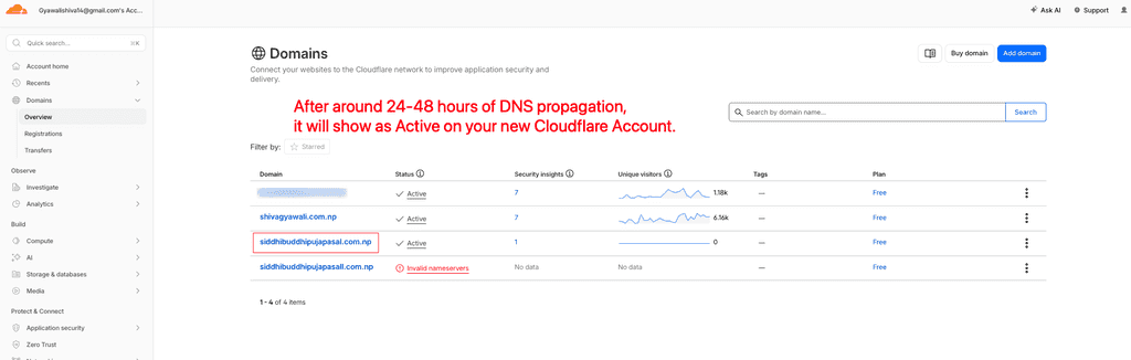 Check the status on new account
