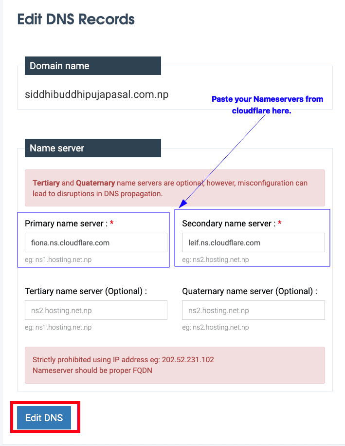 replace nameserver