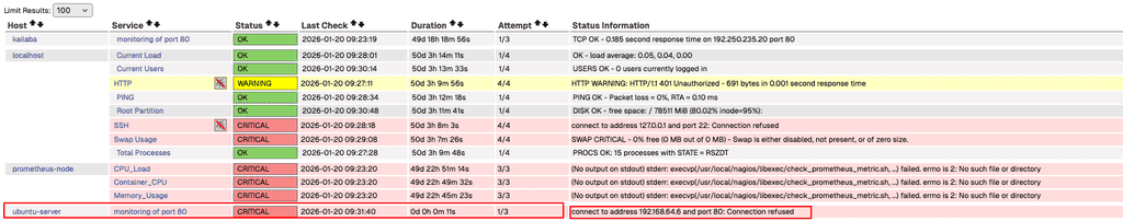 8 connection refused